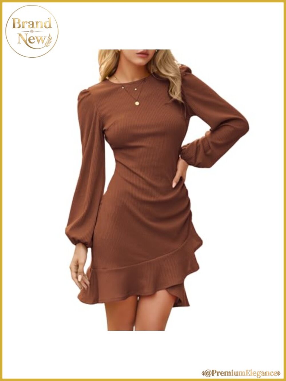 Women's Knit Sweater Mini Dress Long Sleeve Bodycon Ruched Fishtail Hem Party